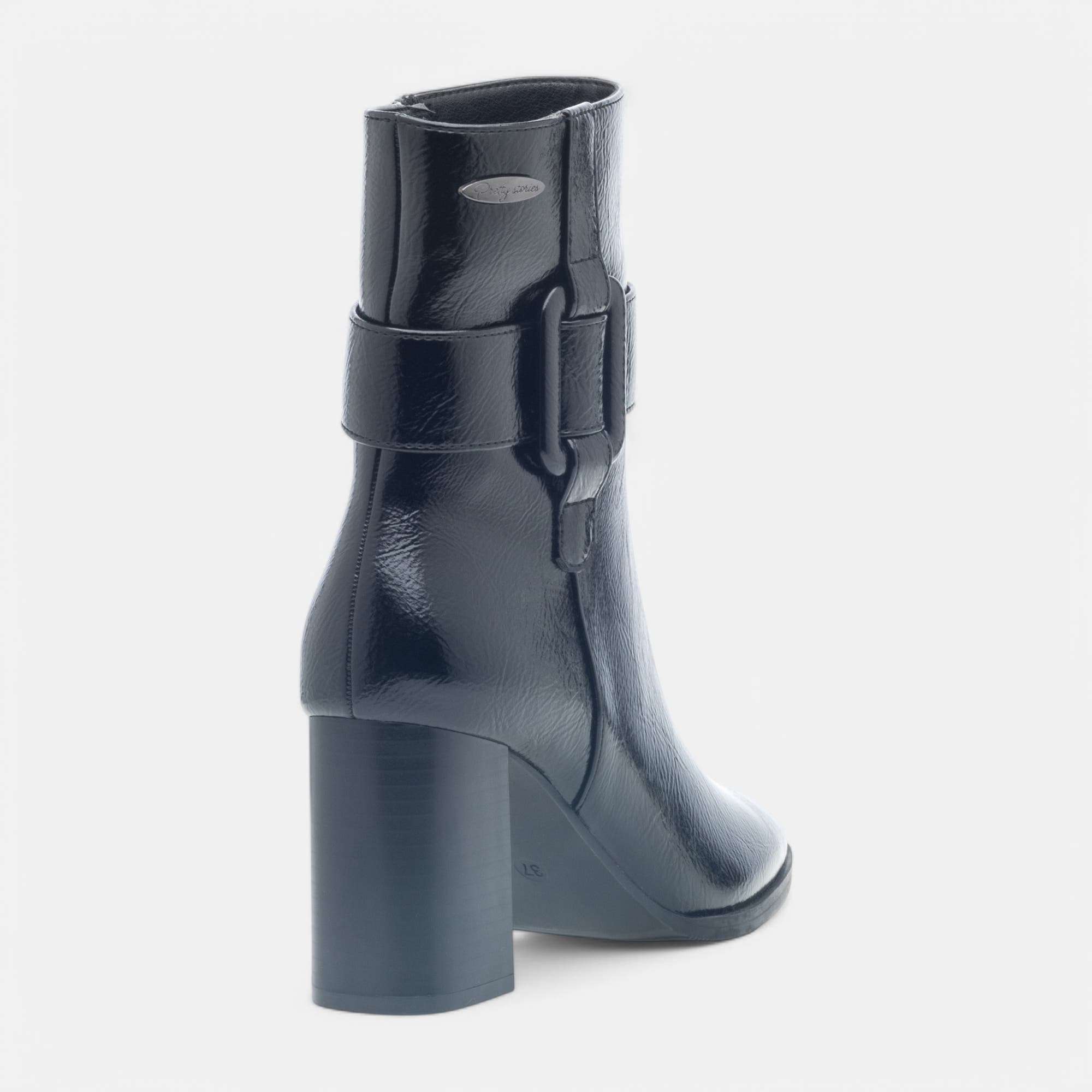 Bottines à talon Femme noir vernis