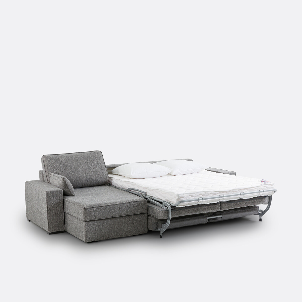 LA REDOUTE INTERIEURS<br>Sofá-cama de canto em tecido texturizado, bultex, Cécilia