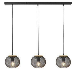 casaNOVA Retrofit Balkenpendel RESI 3-flg schwarz /Holz