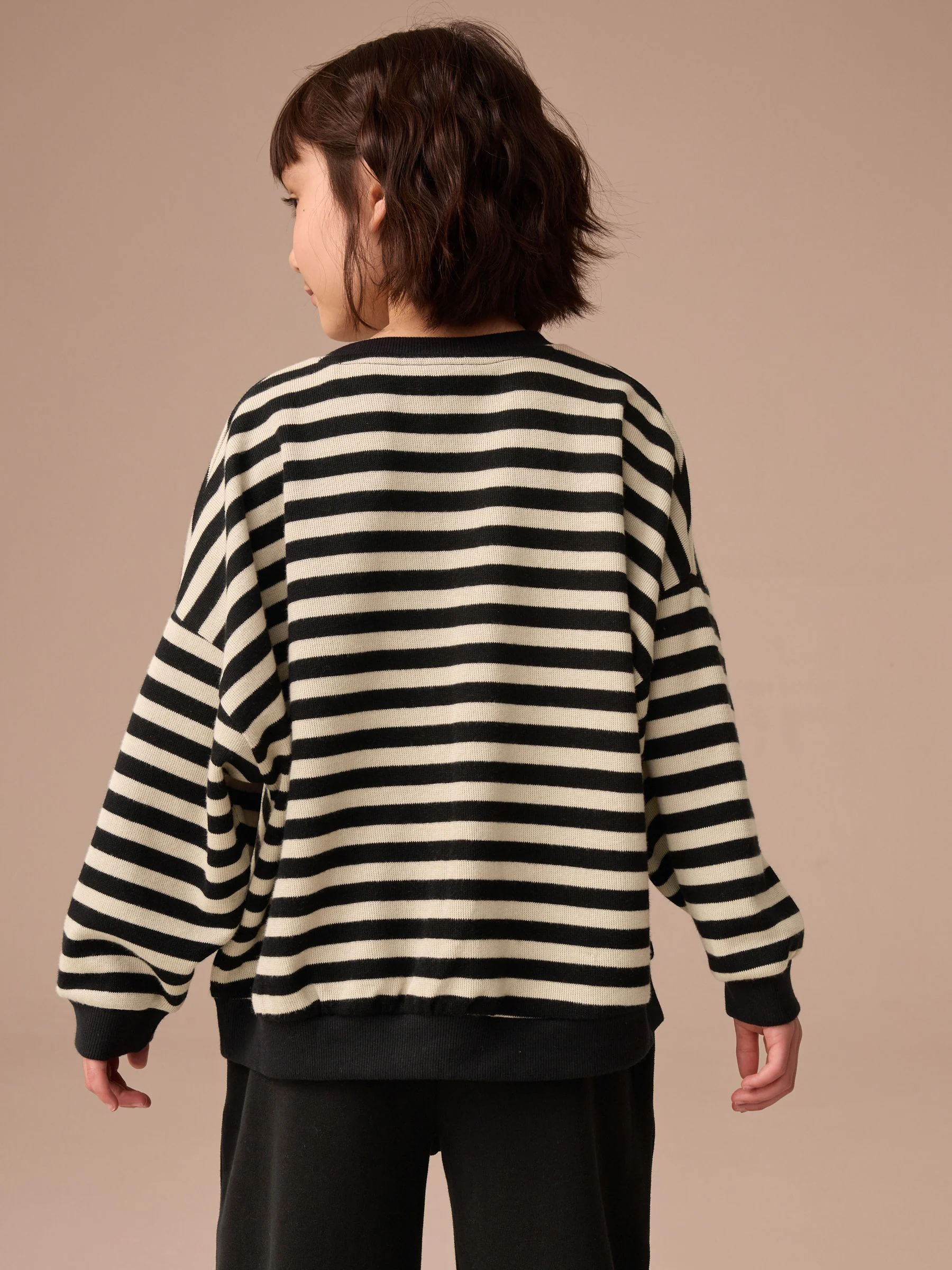 Monochroom - Oversized behaaglijke ribbelsweatshirt (3 - 16 jr)