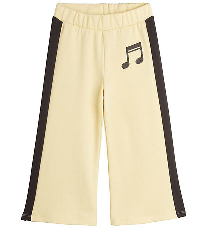 Mini Rodini Jogginghosen - Note - Hellgelb m. Braun