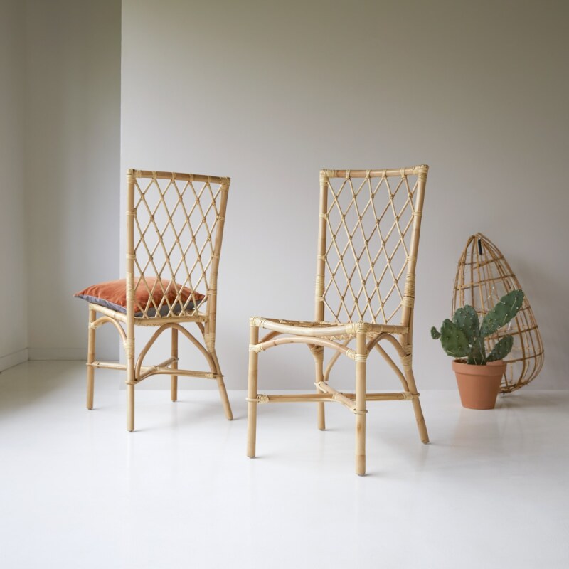 Chaise en tiges de rotin Zélie