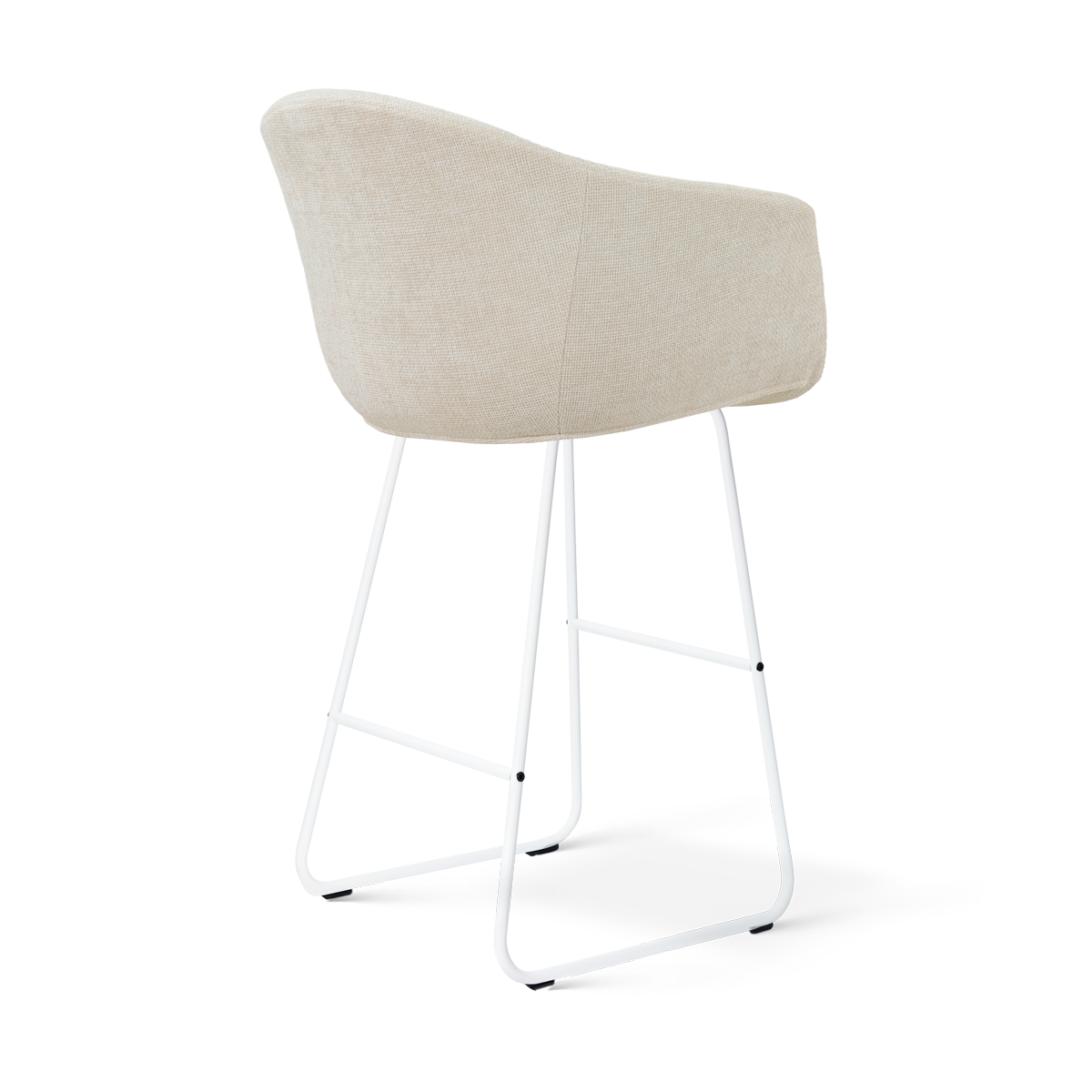 barkruk Nino-Otis H75 cm wit onderstel cottonbeige