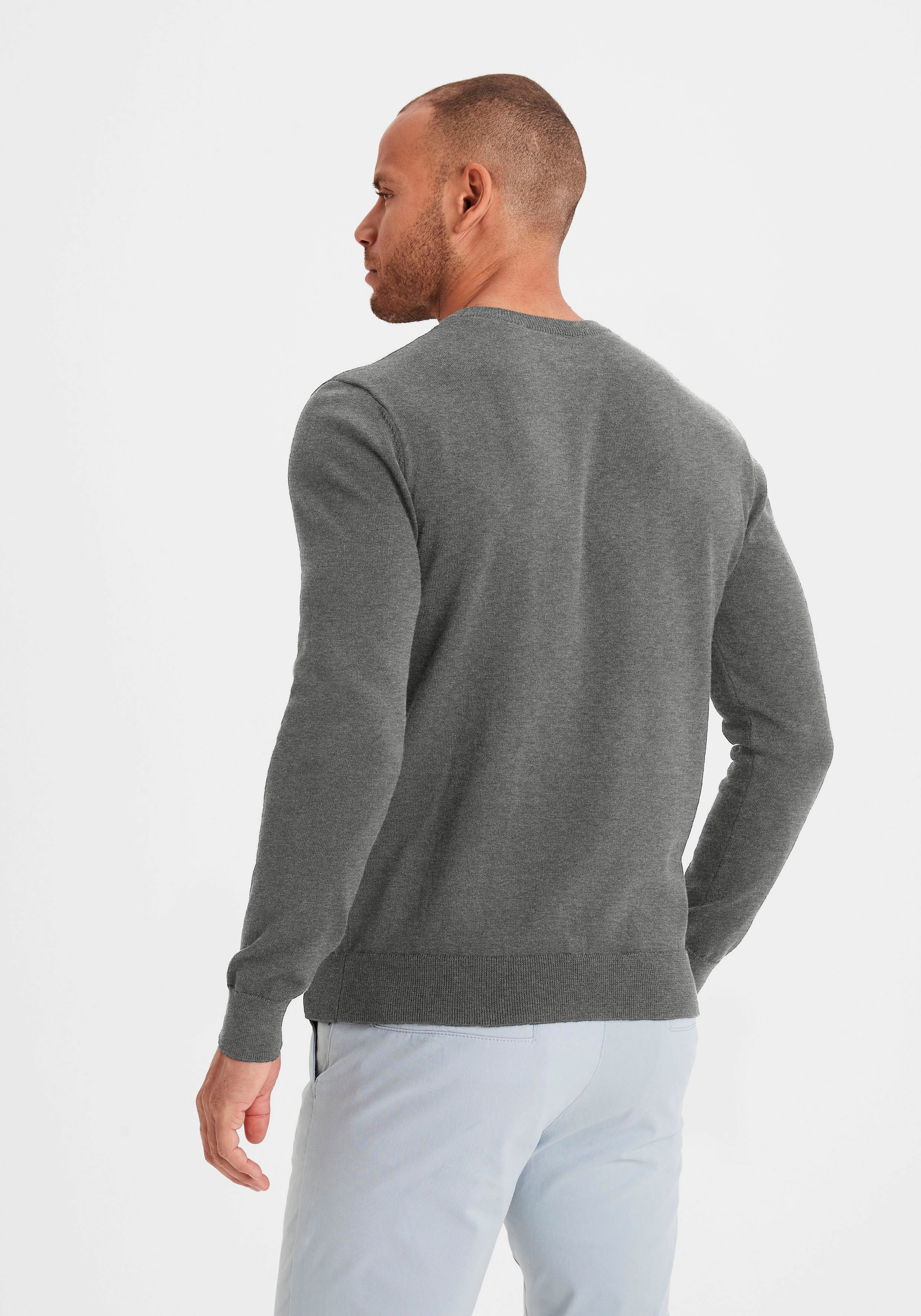 H.I.S Strickpullover , Regular Fit, Langarm, Pullover aus Feinstrick, Baumwollmischung