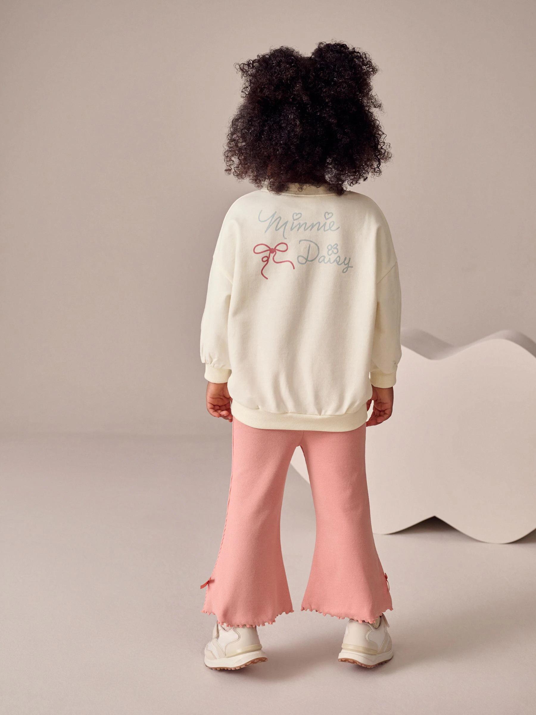 Ecru wit - Disney Minnie Mouse en Daisy Duck set van top met lange mouwen en broek met uitlopende pijpen (3mnd -7jr)