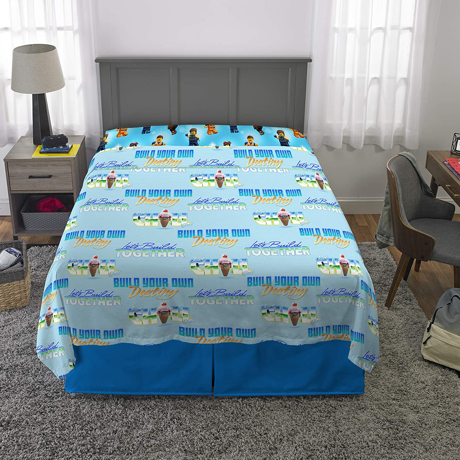 Twin Super Mario 3-Piece Bed Sheet Set.1 Flat Sheet 1 Fitted Sheet 1 Pillow Cases