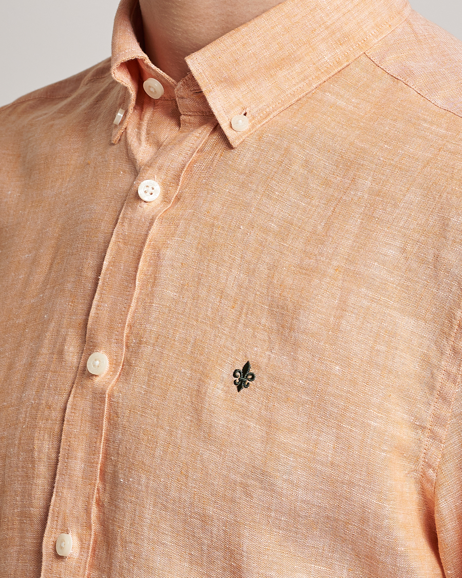 Morris Douglas Linen Button Down Shirt Orange