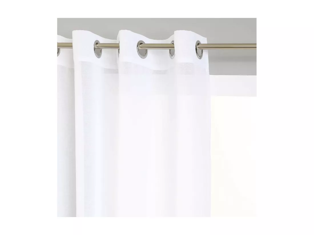 Voilage à œillets Etamine Blanc 140 x 240 cm