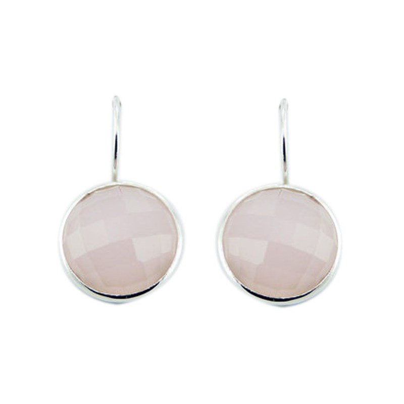 Dormeuses en cristal quartz rose