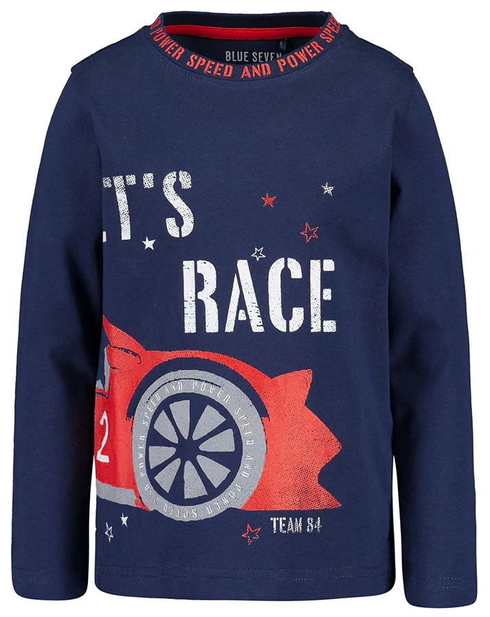 Langarmshirt HIGH SPEED – LET’S RACE in dunkelblau