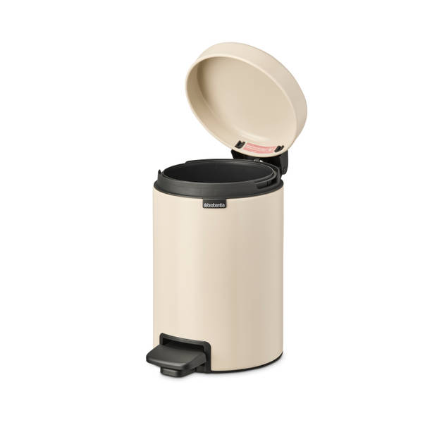 Brabantia NewIcon pedaalemmer 3 liter met kunststof binnenemmer - Soft Beige