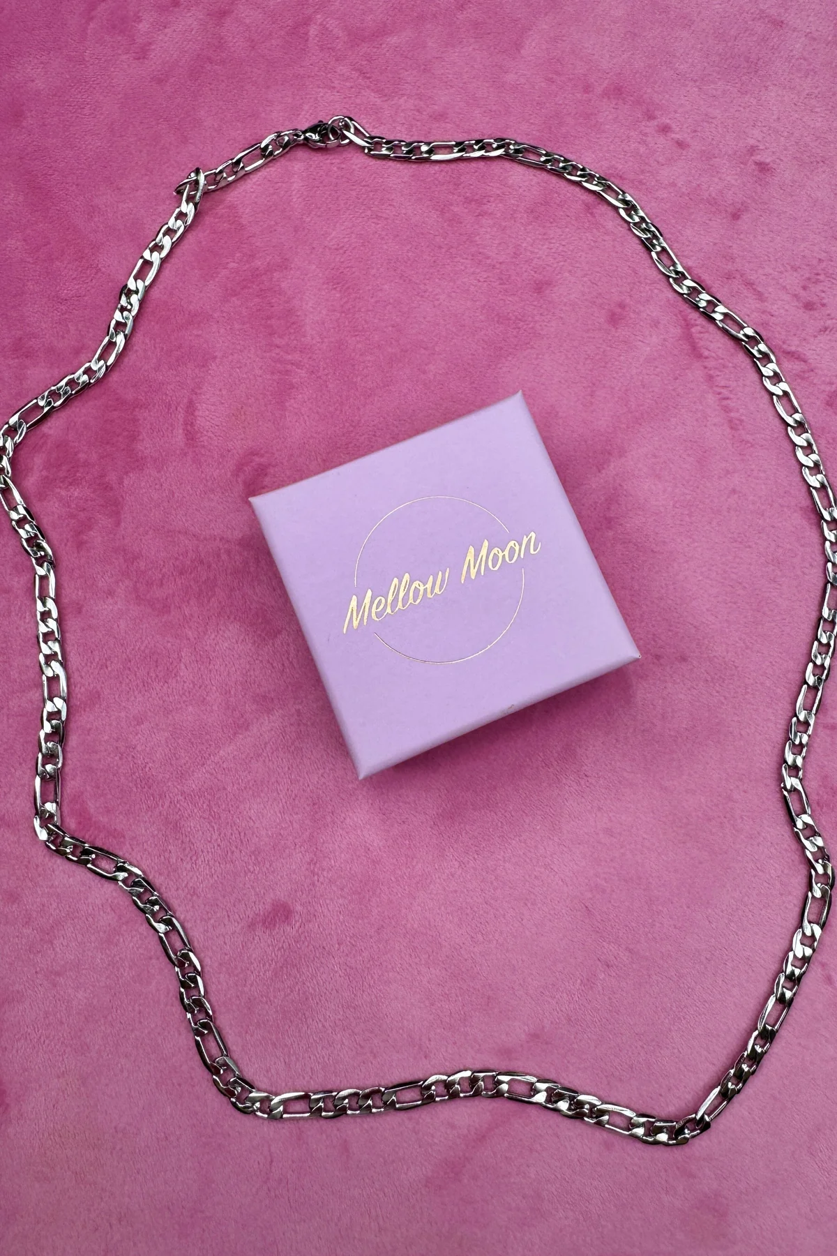 Mellow Moon Necklace Figaro Mesh collierfigaro4mm forsoelvet