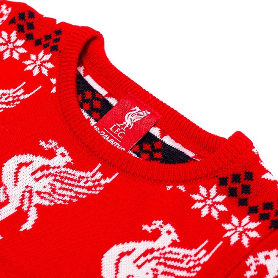 Liverpool Pull de Noël Liverbird - Rouge/Blanc Bébé