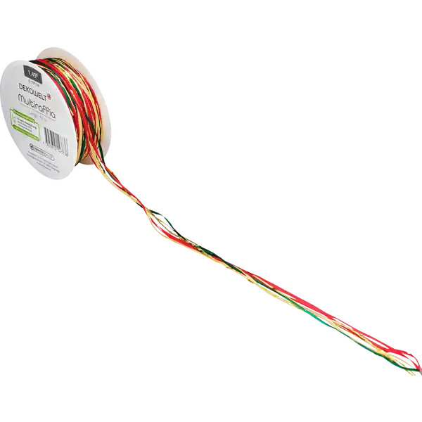 Multiraffia mit Glitzer creme / rot