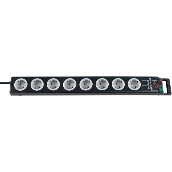 Brennenstuhl Base de Tomas Multiplas Super-solid-line Negra com La Salida Del Cable em Lado Opuesto Al Interruptor Número de Tomas 8