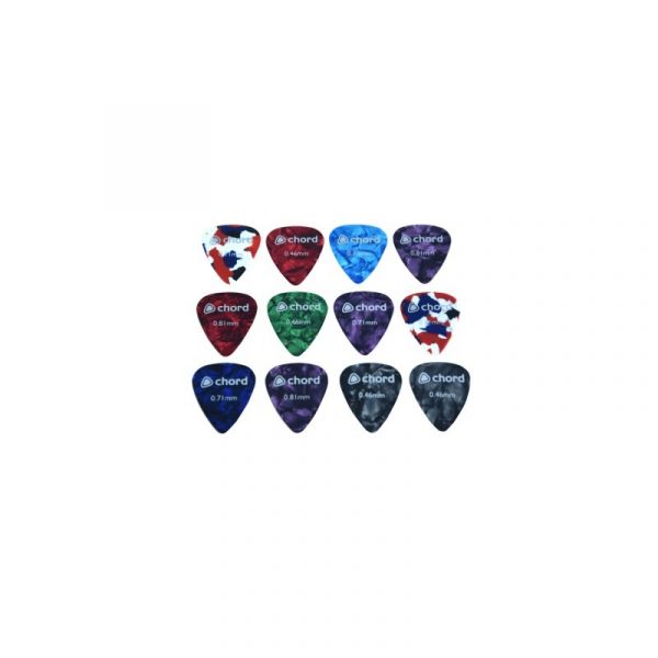 Chord Conjunto 12 Palhetas de Calibres Variados em Lata PIC-T12