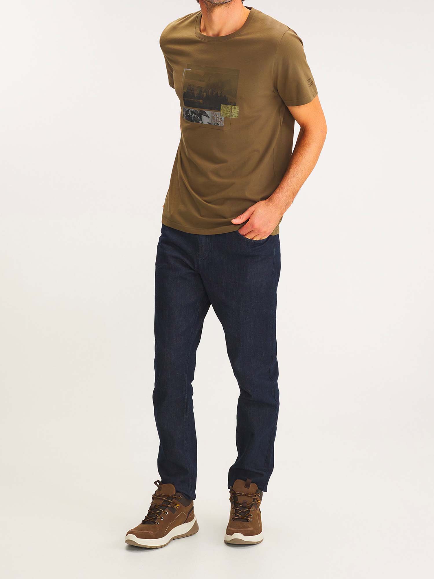 Tee Shirt Homme Manches Courtes Kaki