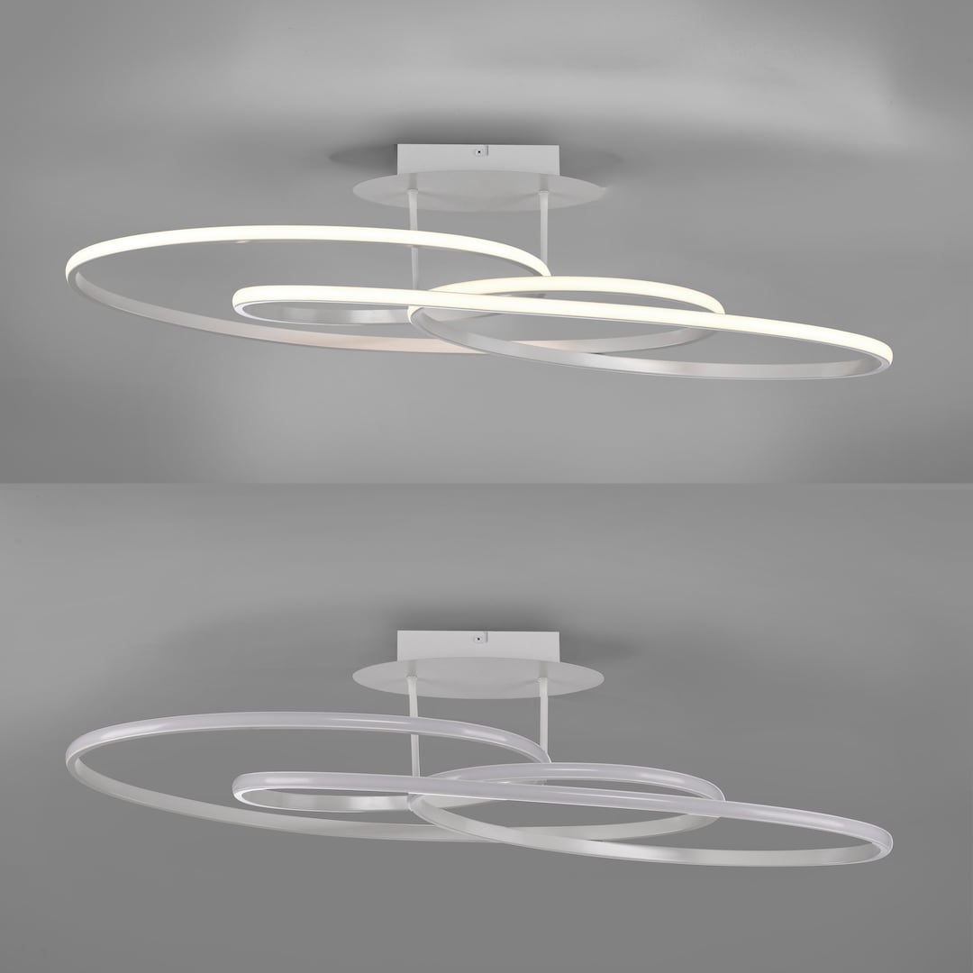 JUST LIGHT LED Deckenlampe LUMACA 81 x 30,5 cm weiß