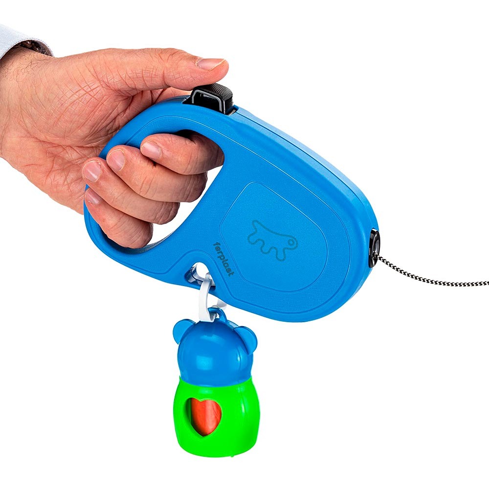 Laisse extensible pour grands chiens flippy one cord l , cordon rétractable 5 m, max 35 kg, bleu