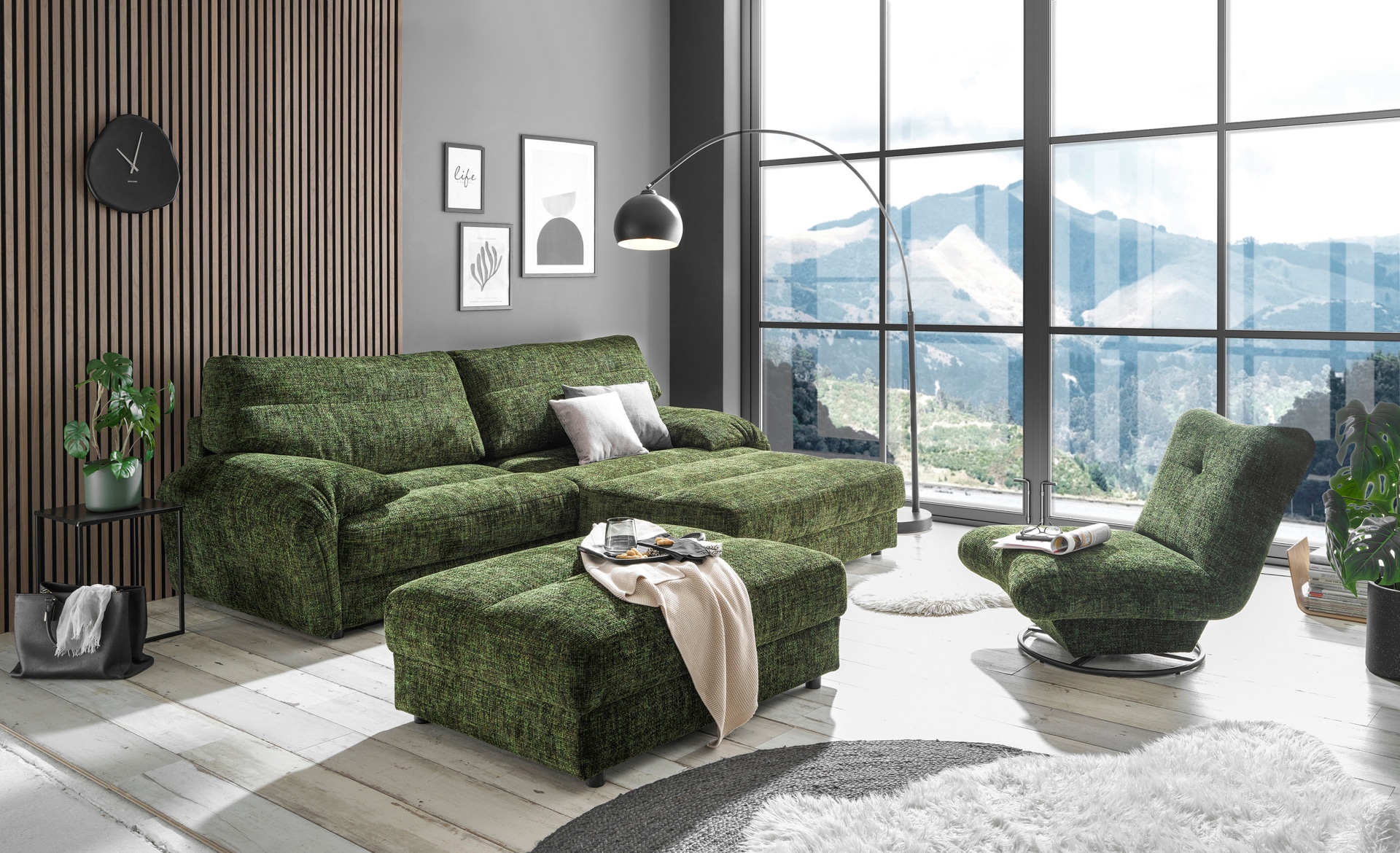 Ecksofa LANA moosgrün