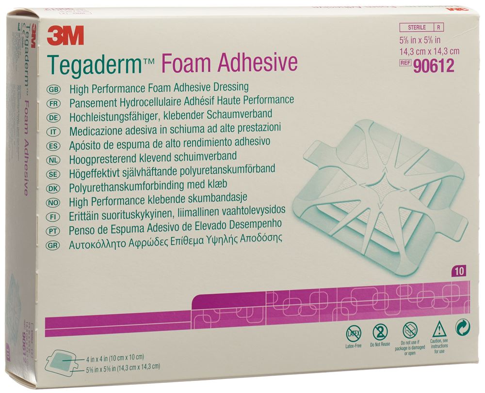 3M Schaumkompresse 10x10cm adhesive 10 Stk