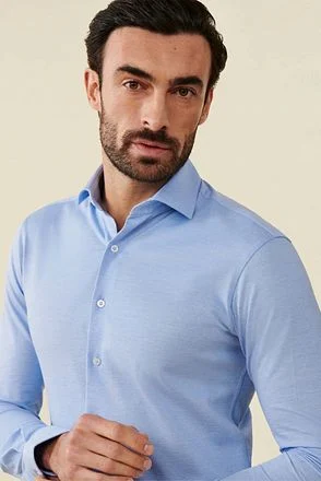Cavallaro Piqué Overhemd Lichtblauw 110999116-600000 kopen