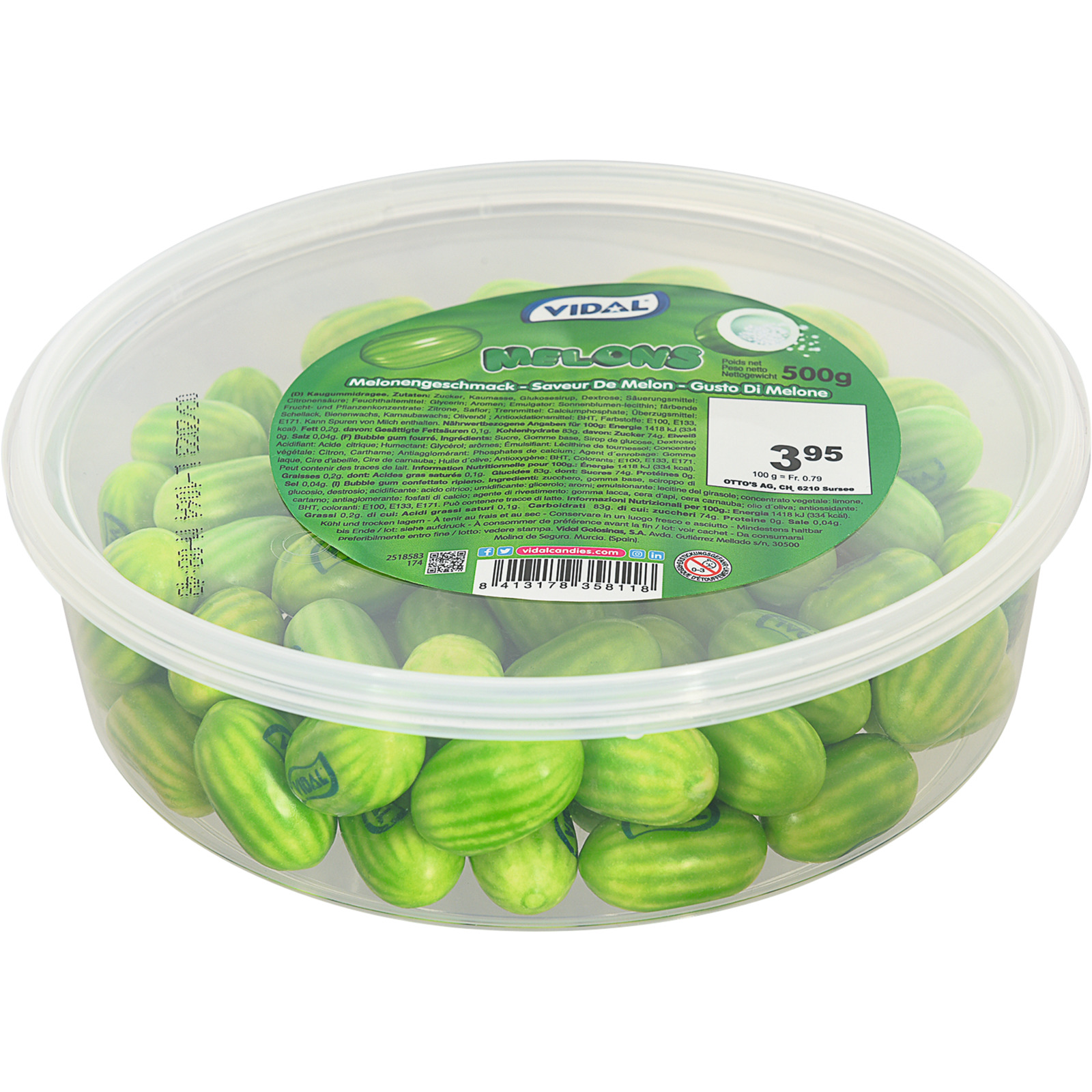 Vidal Bubble Gum Melonen 500g