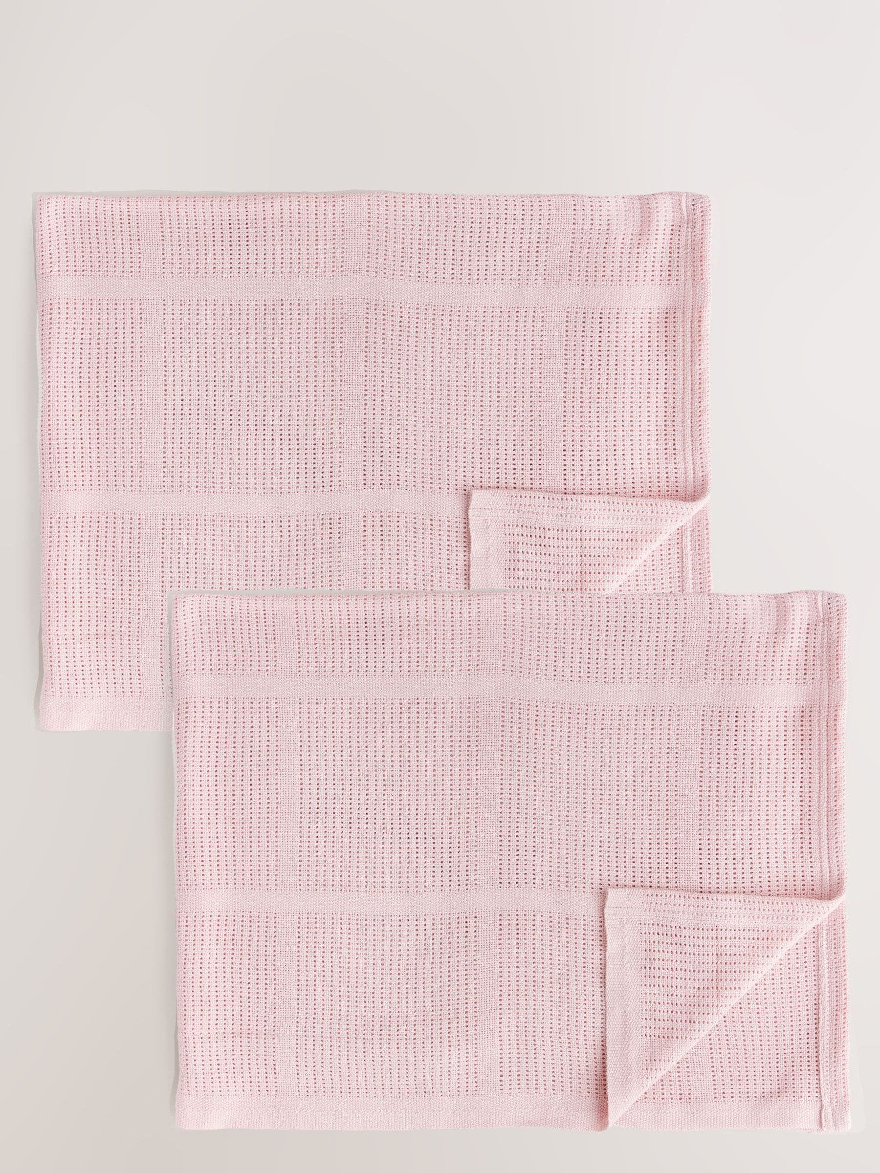 2 Pack 100% Cotton Baby Cellular Blanket