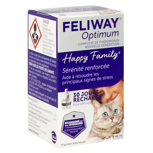 Feliway Optimum Anti-stress Refil para gatos, nova fórmula para 30 dias.