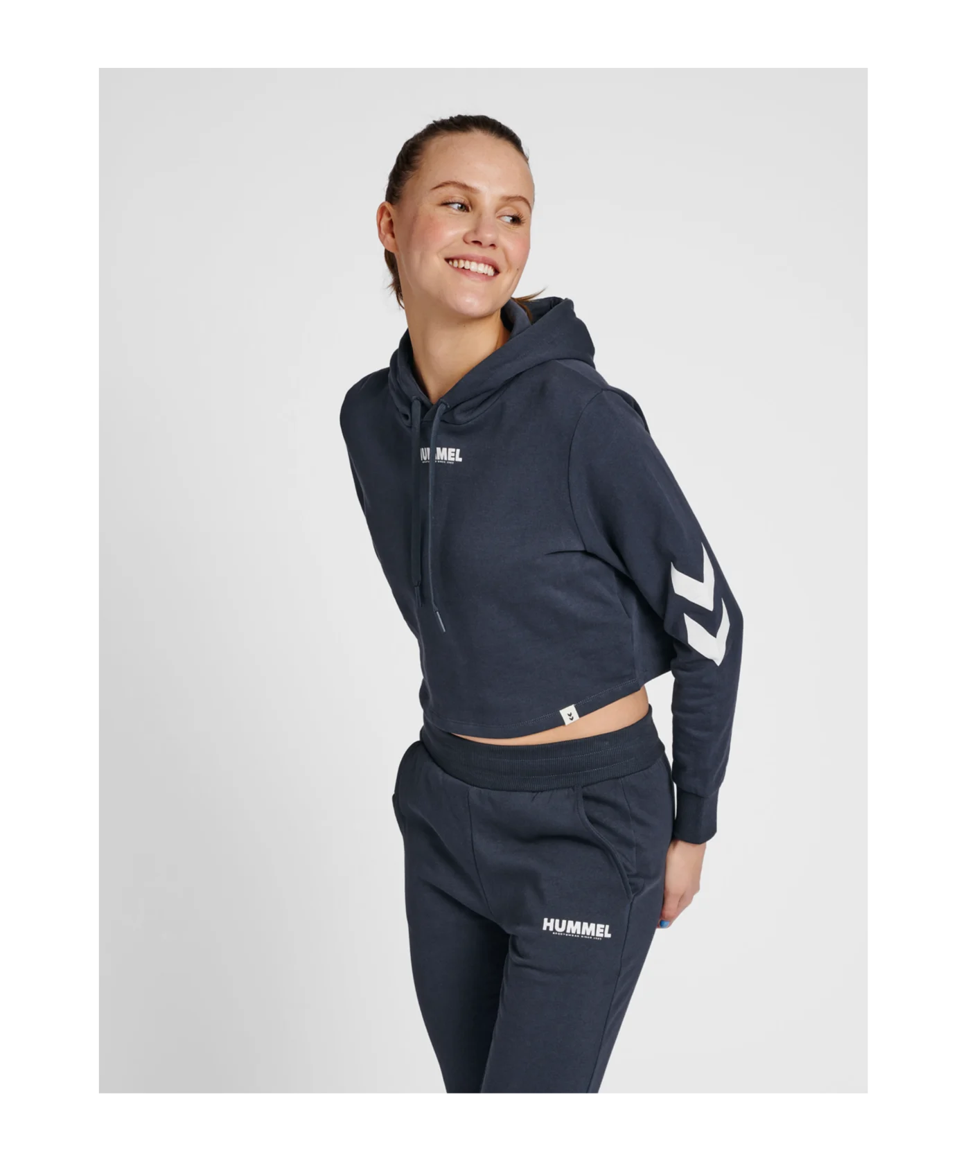 Hummel hmlLEGACY Cropped Hoody Damen Blau F7429