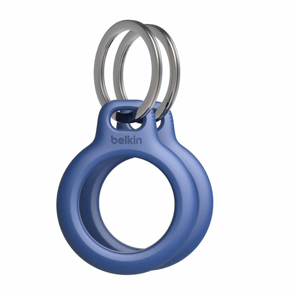 (2er Set) Apple AirTag Anhänger Hardcase Hülle Schlüsselanhänger   Schlüsselring (MSC002btBL) - Blau