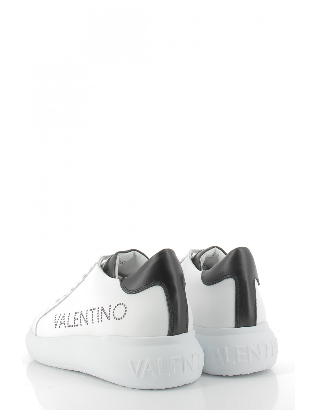 valentino Baskets compensées femme bounce summer cuir blanche/noir