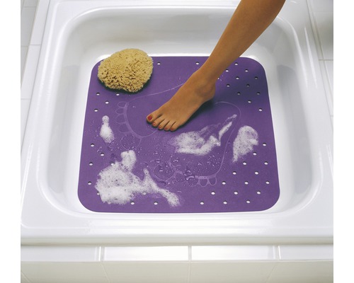 Douchemat RIDDER flat base 54 x 54 cm paars
