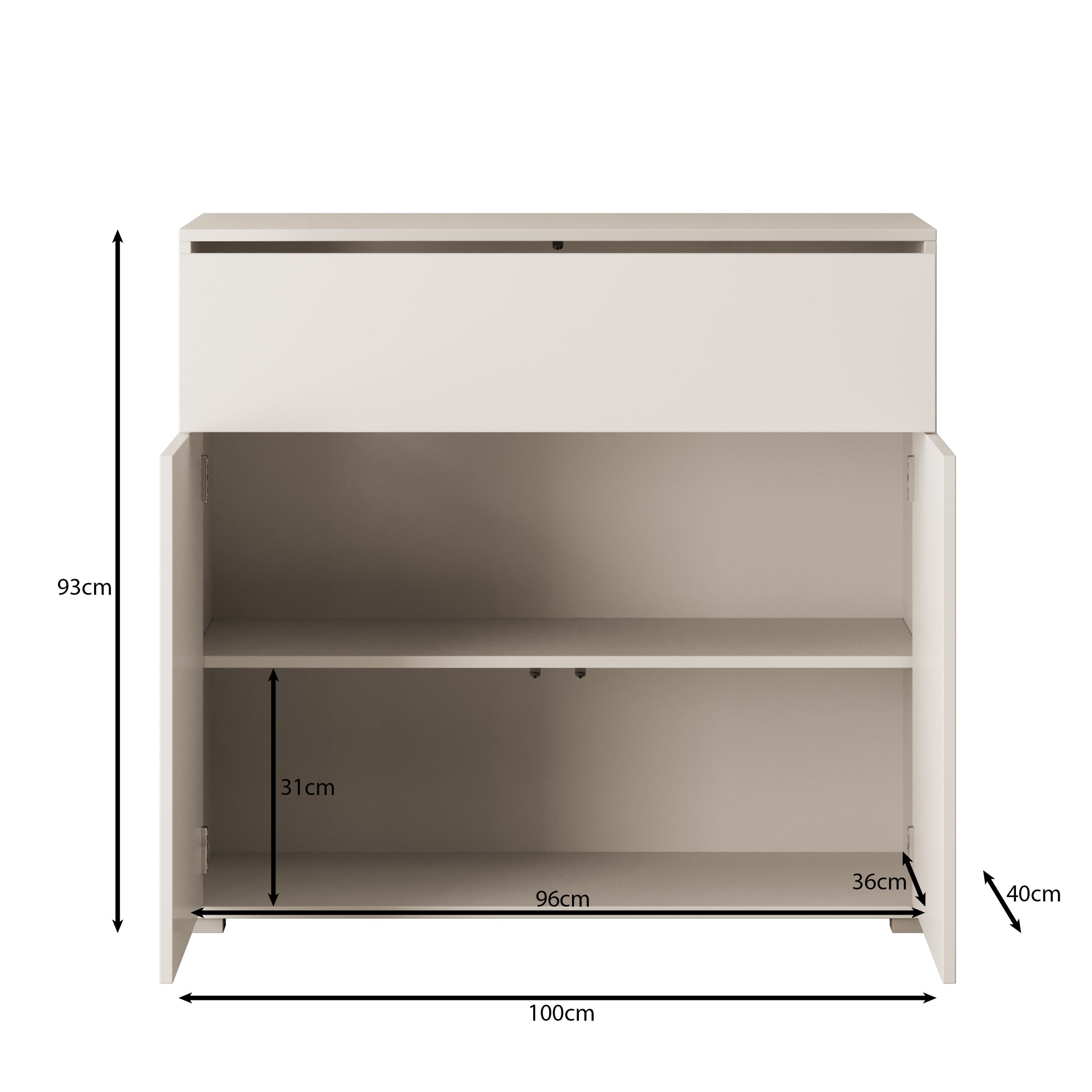 Gideon - Dressoir - Wit - 100x40x93 cm