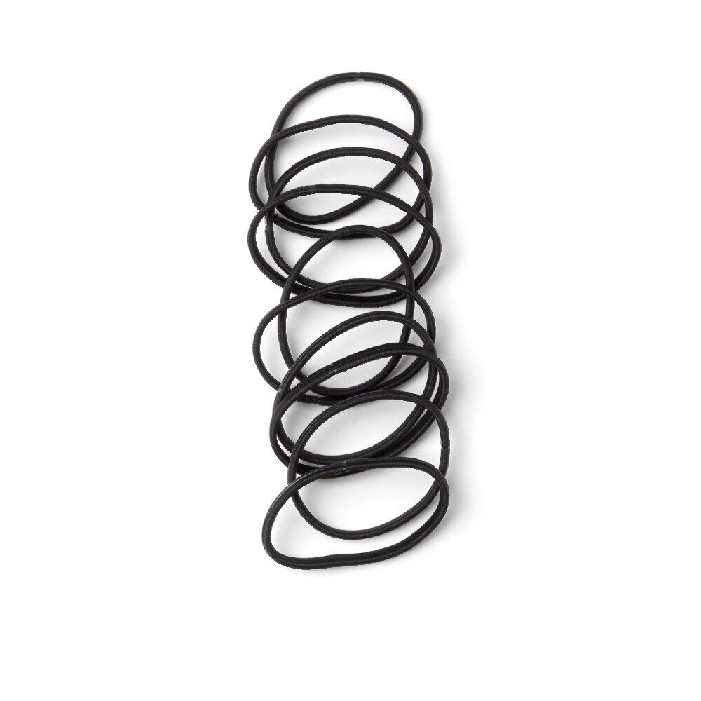 Lot de 10 élastiques à cheveux basiques polyester noir