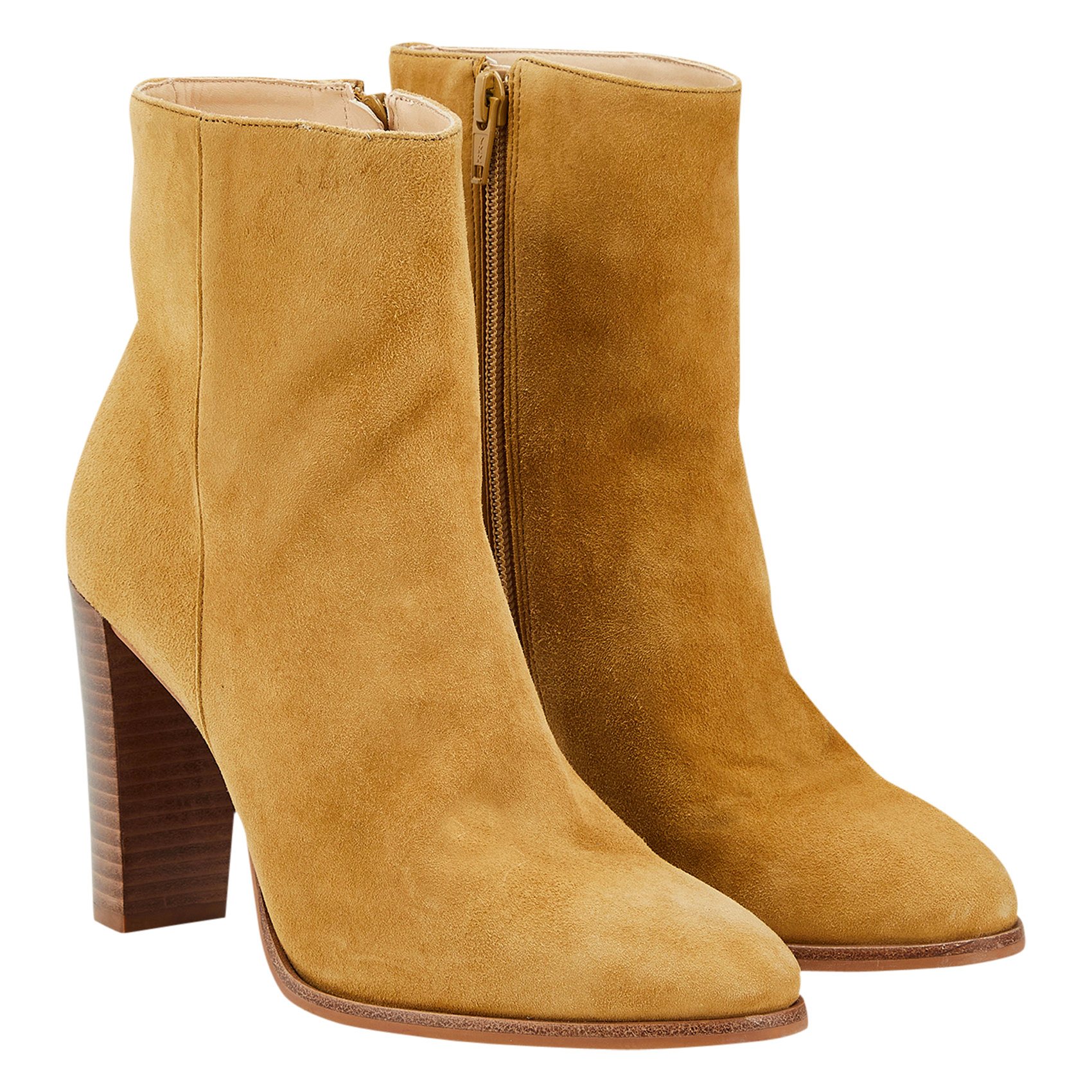 WALIMAS - Bottines à talons en cuir velours | Vert