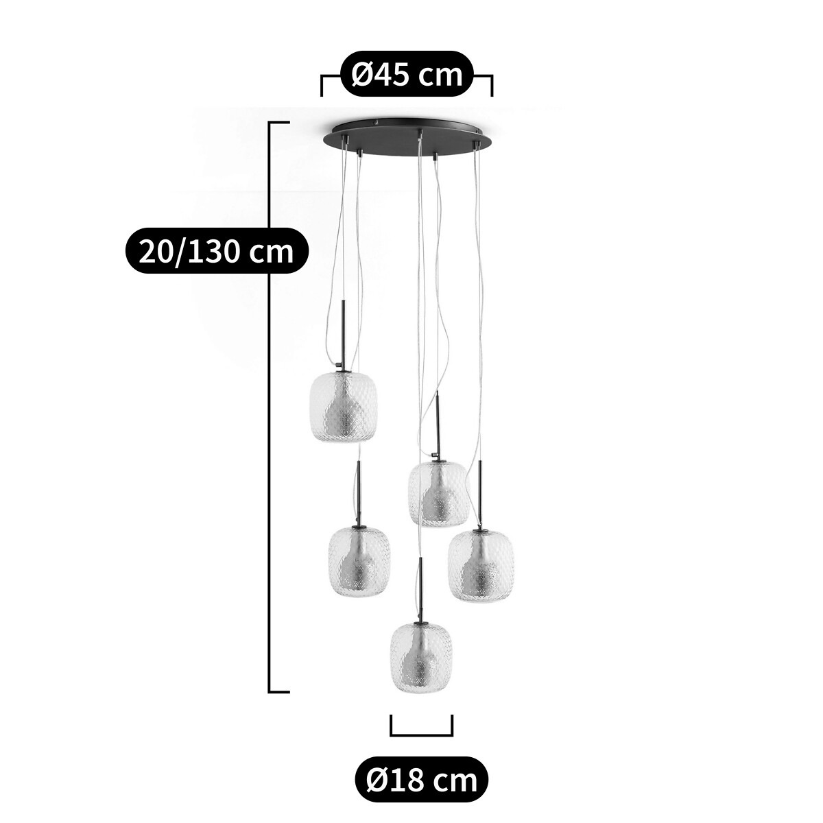 AM.PM<br>Luminária pendente com 5 lâmpadas Mistinguett