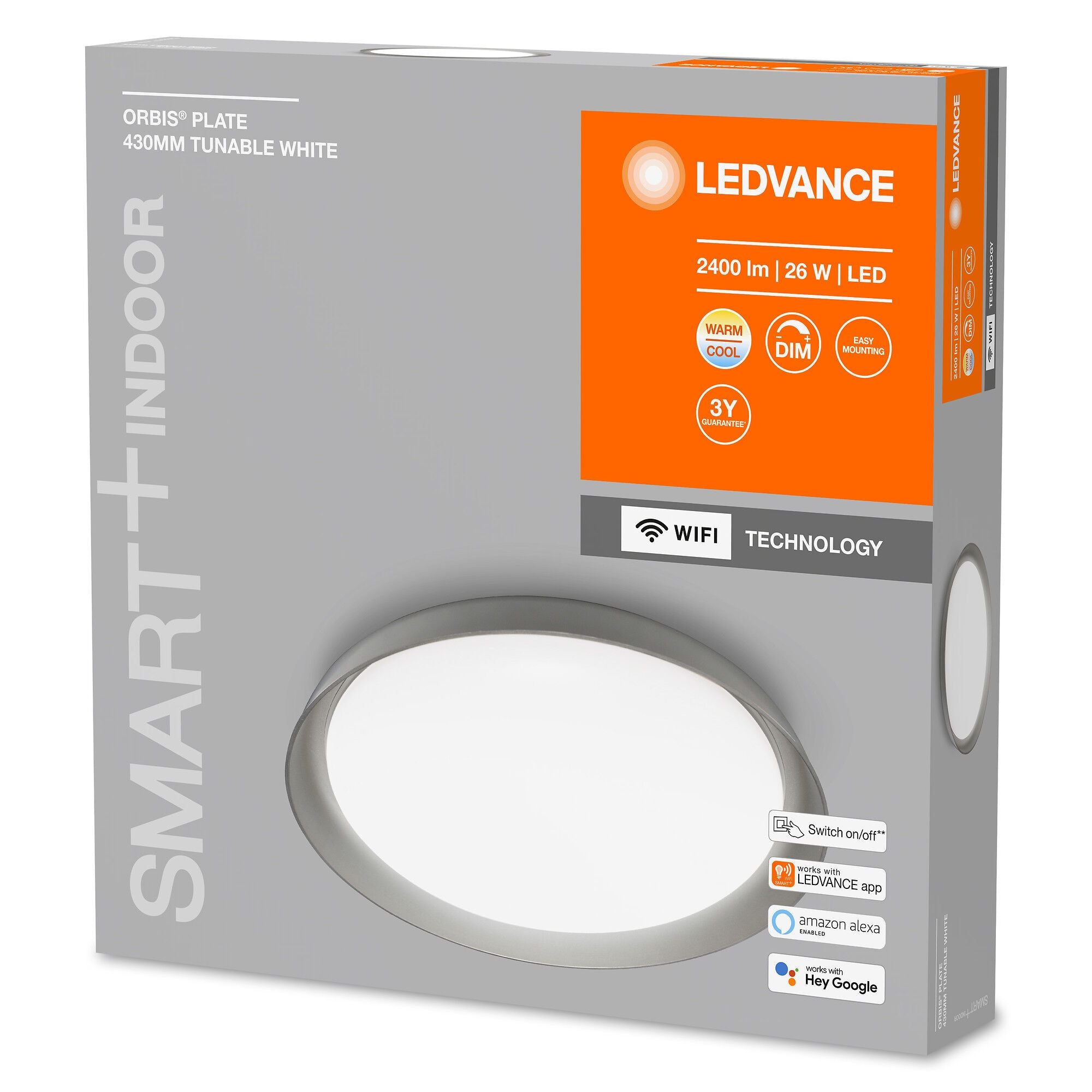 LE_SMART  WIFI PLATE Wand-/Deckenleuchte - Weiss / B: 43.0 cm x T: 43.0 cm x H: 7.0 cm