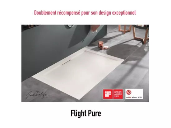 Receveur de douche antidérapant 160 x 80 JACOB DELAFON Flight Pure rectangle blanc