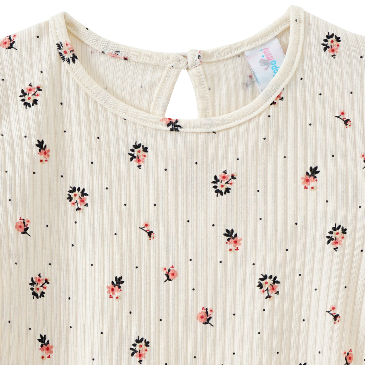 Topomini Baby T-Shirt mit Ripp-Struktur cremeweiss