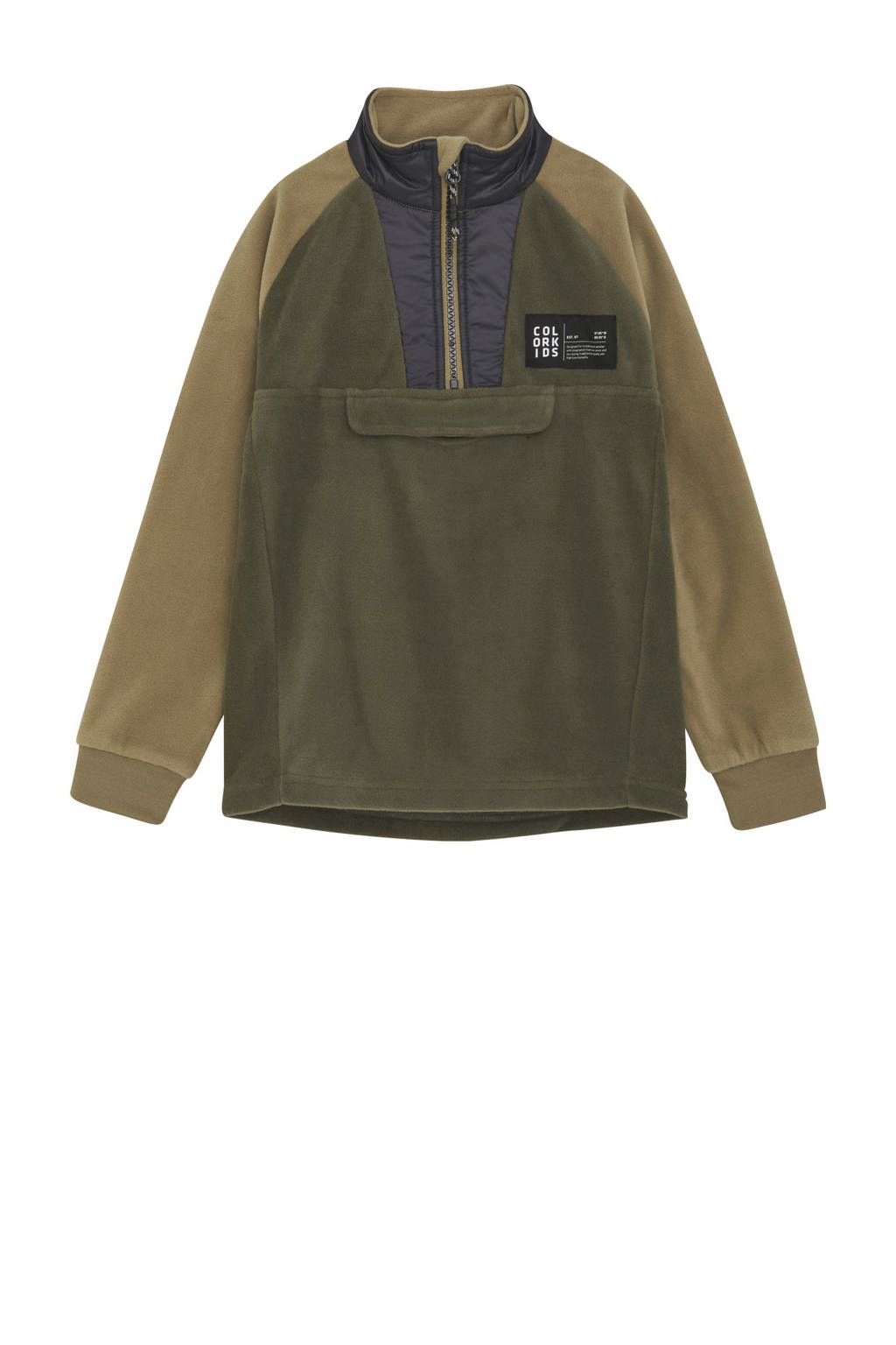 Color Kids fleece anorak olijfgroen
