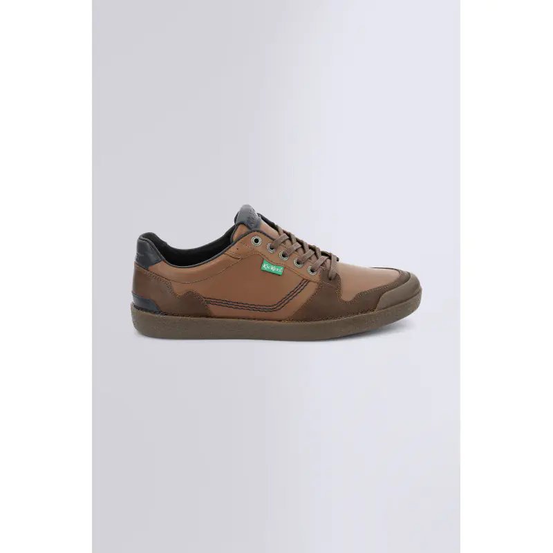 KICK TRIGOLO CAMEL COGNAC MARINE BASKETS BASSES Cuir Homme