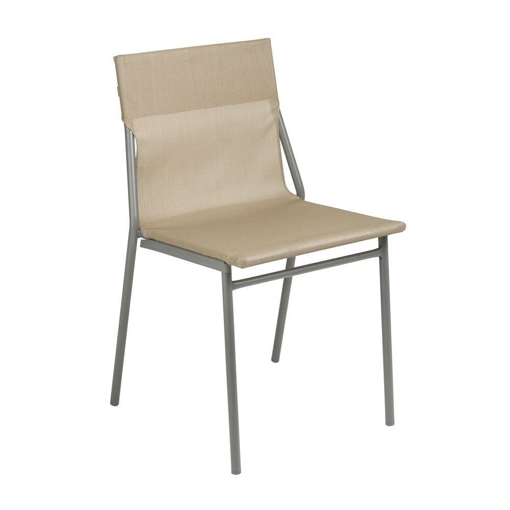 Set 1 ausziehbarer Gartentisch und 6 Gartenstühle Oron HPL Noisette