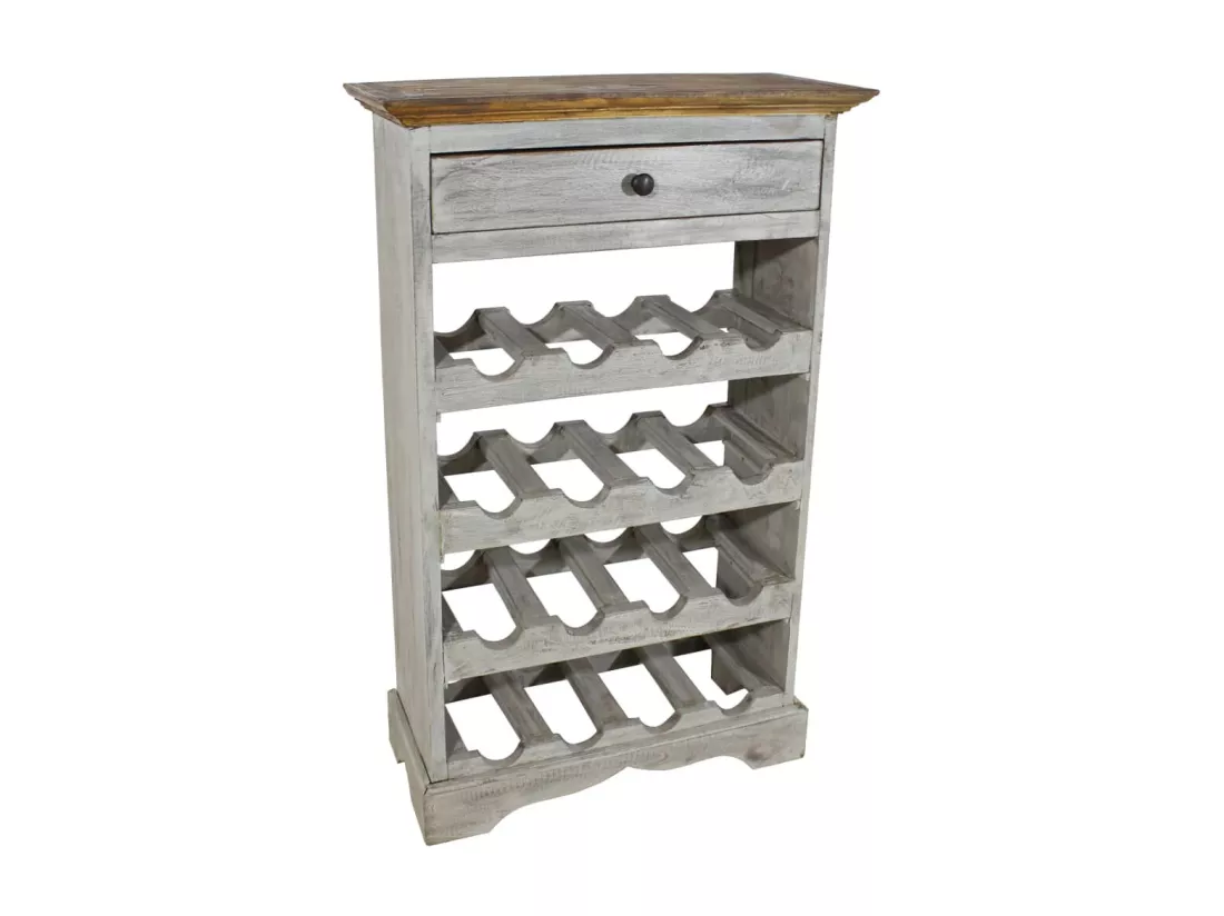 Prolenta Premium - Casier à bouteilles bois d'acajou massif 55x23x85 cm