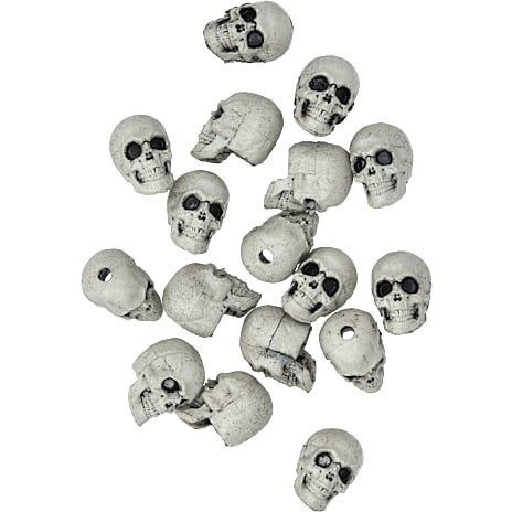 Halloween kranier 2,5x3 cm 17 pak - hvid