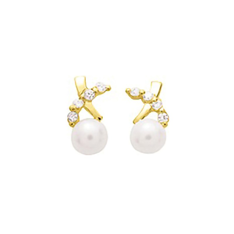 Boucles d'oreilles femme - perle - Or 18 Carats