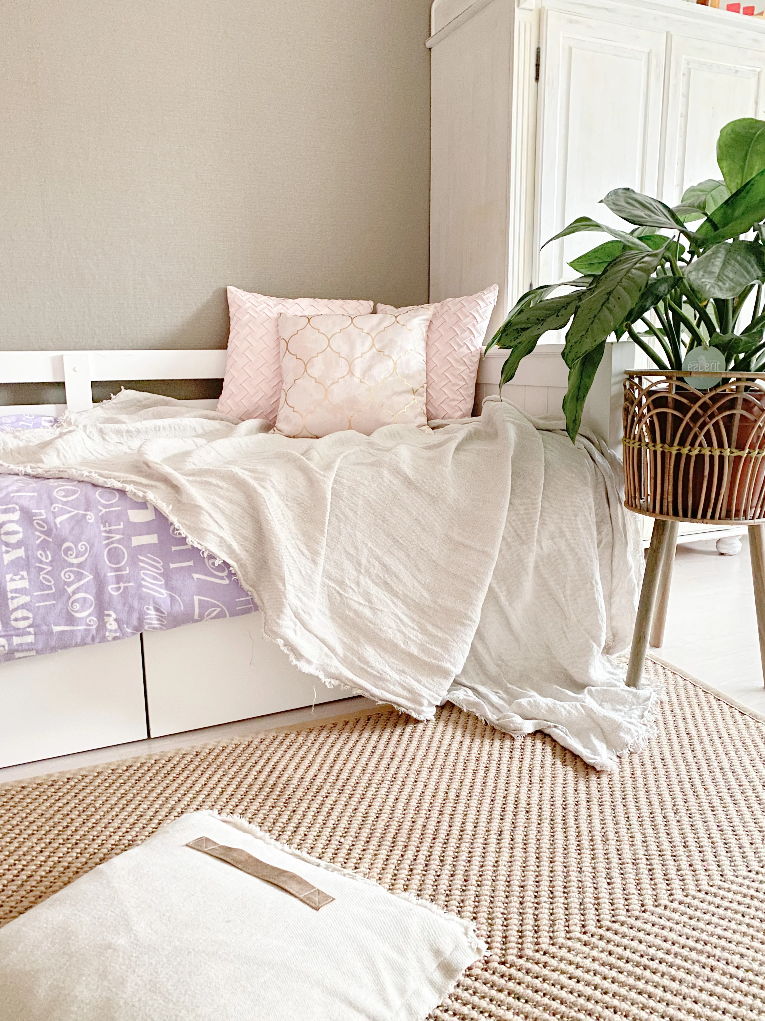 Set van 2 sierkussens TITHONIA 45 x 45 cm Roze chevron patroon