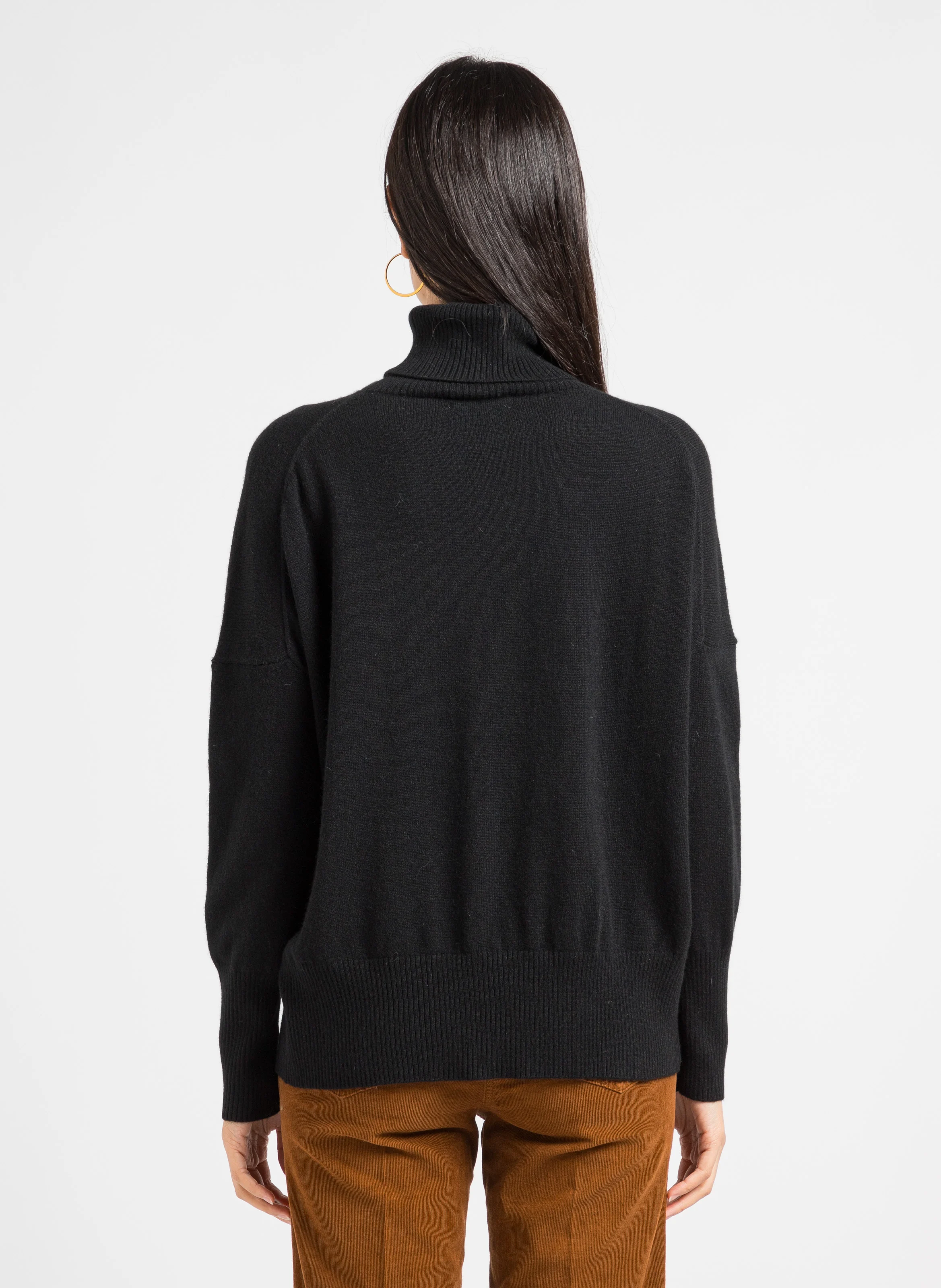Pull col roulé en cachemire | Noir