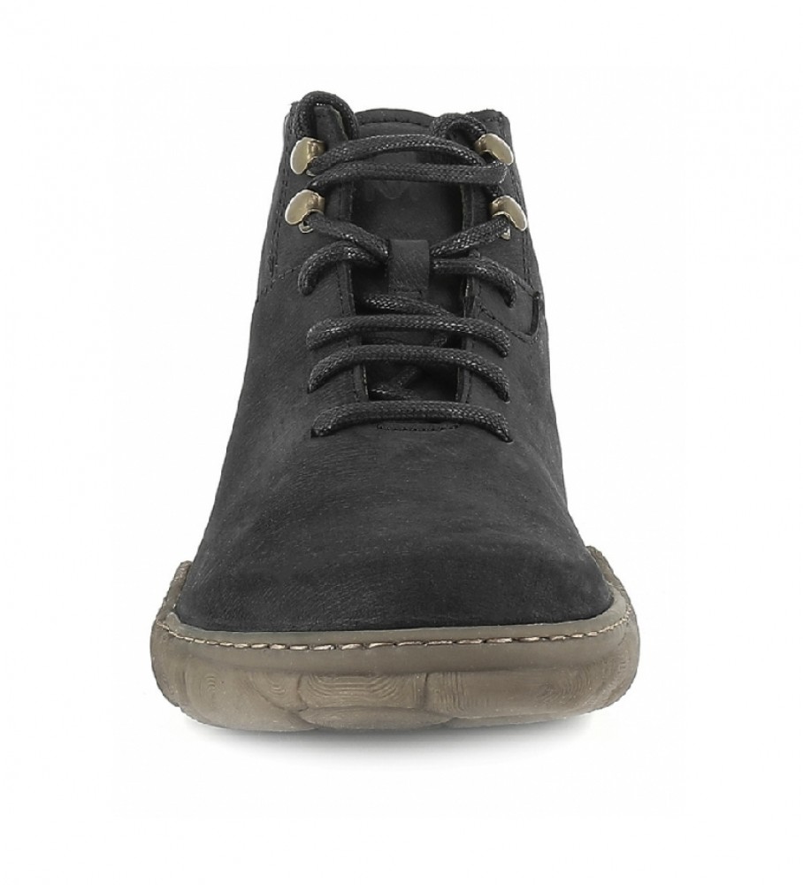 Botas de cano curto em couro preto Naturalist Pleasant N5083