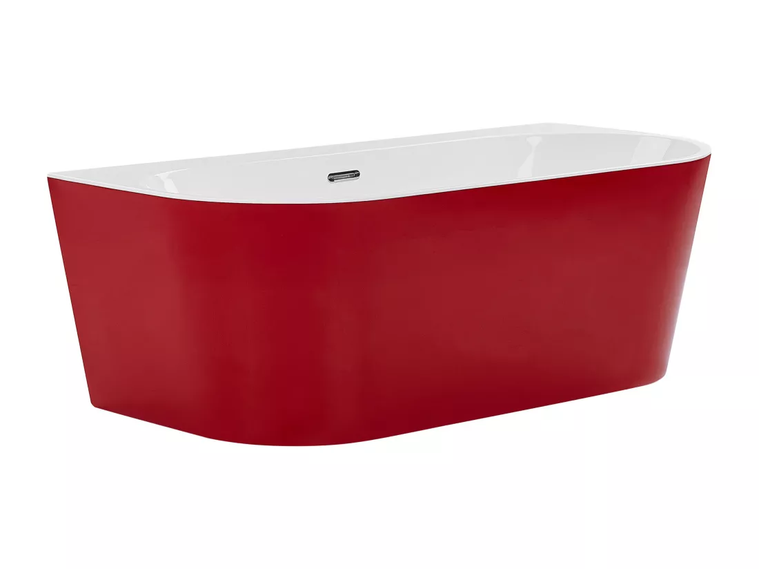 Baignoire semi-îlot rouge 170 x 80 cm HARVEY